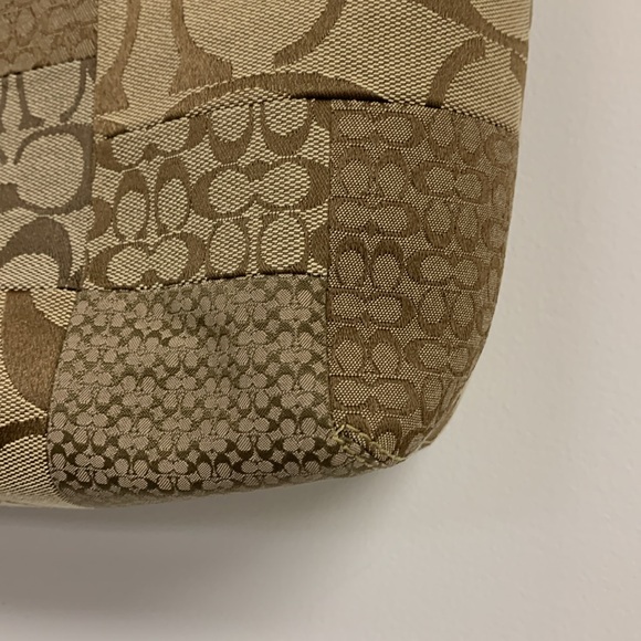 Coach Patchwork Canvas Tote with patent leather handles tag also silver hardware - Picture 9 of 12